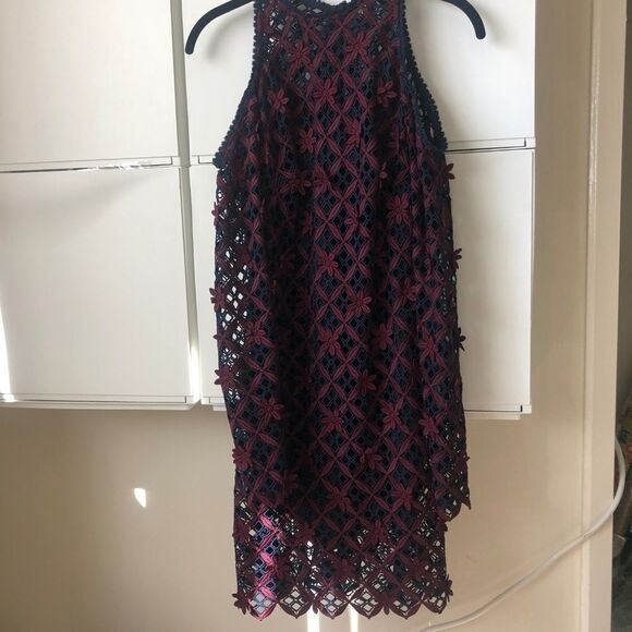 Self-Portrait Floral Grid lace long sleeve dress - Picture 2 of 8